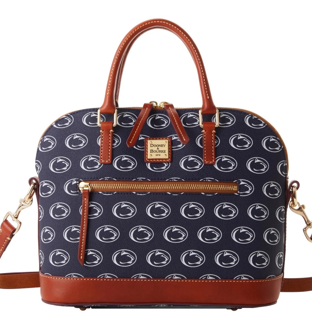 Bnwt Dooney & Bourke Penn State Nittany Lions Navy Logo Dome Satchel